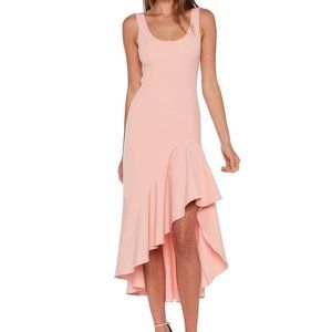 peachy pink esther frill dress